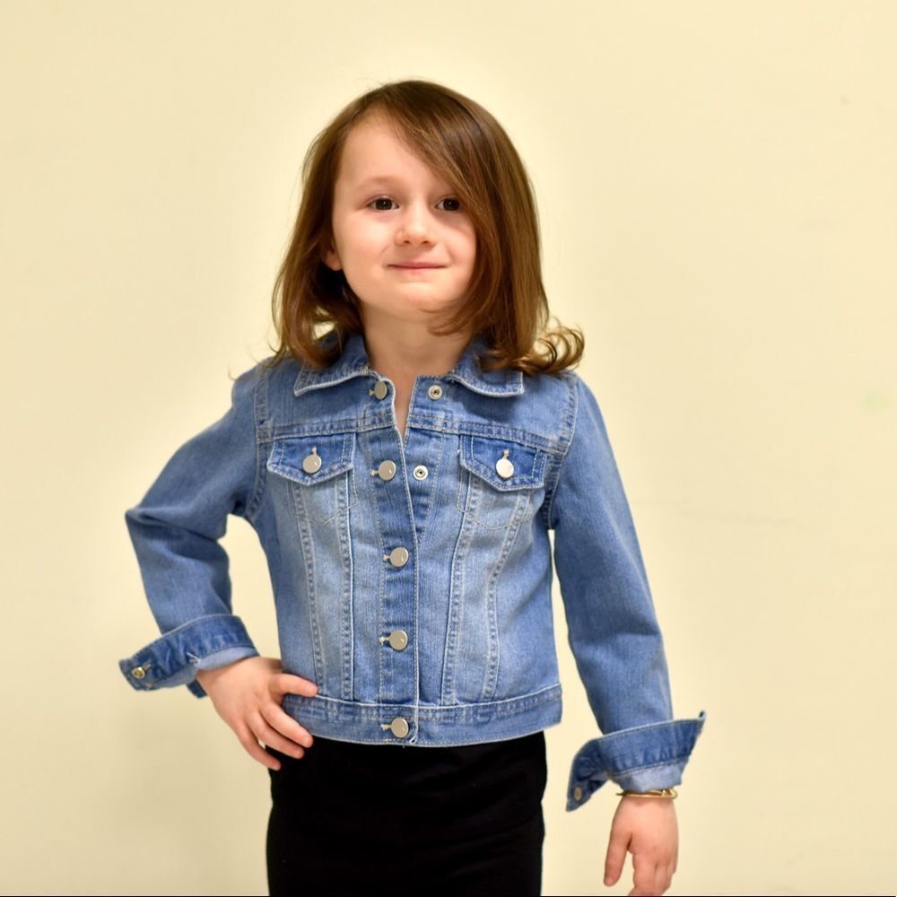 Kid's Denim Jacket W/ Unicorn Patch - Picture 2 of 3